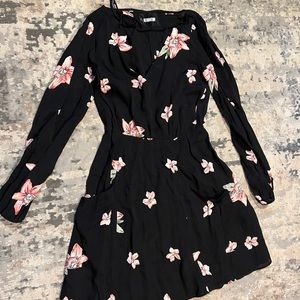 Reformation Misha Black Floral Mini Dress Size 4